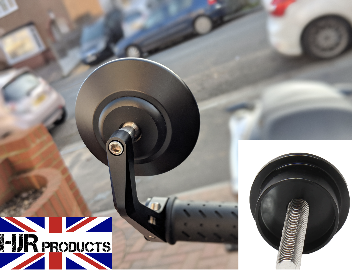 HJR Round Bar Ends Mirrors to fit Kawasaki z900 z900rs with theaded